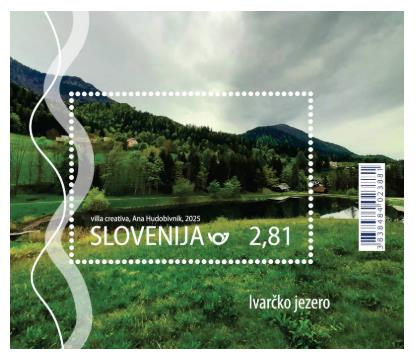 Znamka Ivarčko jezero v zbiru Naravna jezera Slovenije